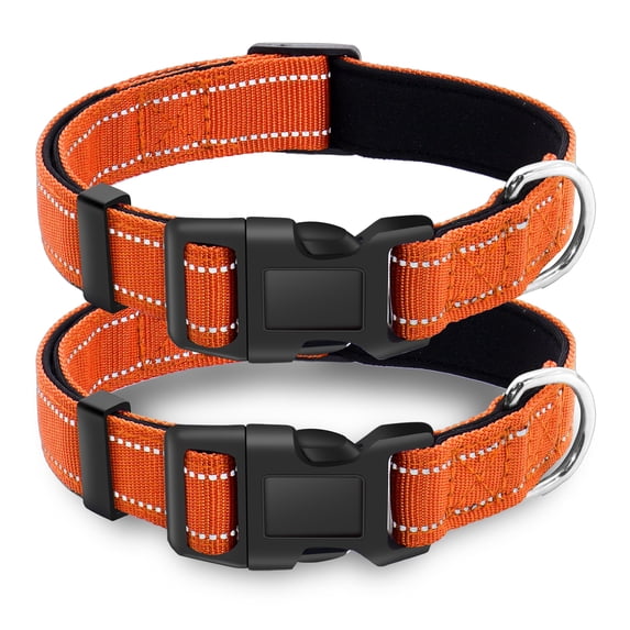 2 Pack Reflective Dog Collar with Safety Locking Buckle, Adjustable ...