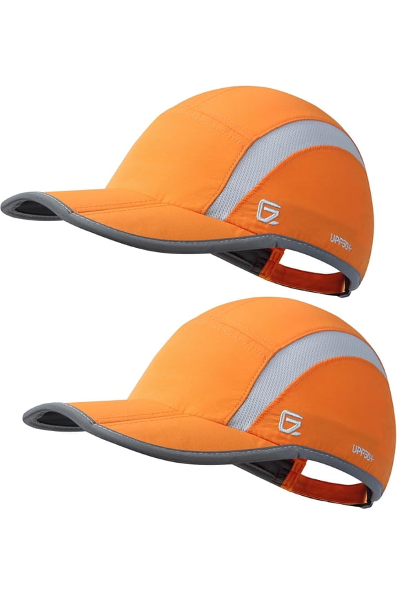 2 Pack Reflective Foldable Sports Hat UPF 50+ Sun Protection Outdoor Run Hats for Men and Women