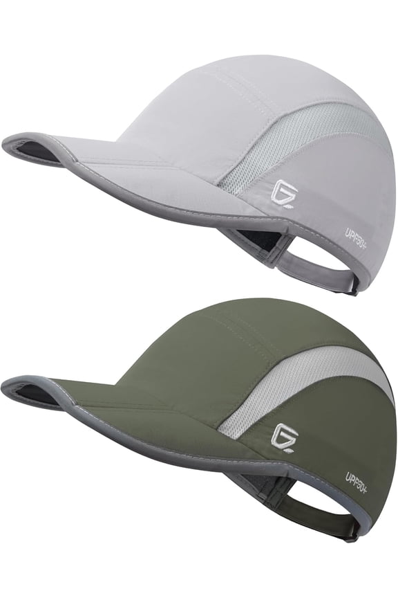 2 Pack Reflective Foldable Sports Hat UPF 50+ Sun Protection Outdoor Run Hats for Men and Women