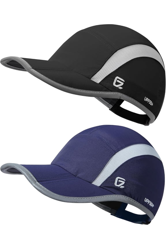 2 Pack Reflective Foldable Sports Hat UPF 50+ Sun Protection Outdoor Run Hats for Men and Women
