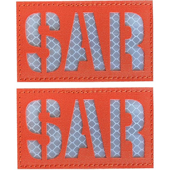 2 Pack Reflective Search and Rescue Orange SAR Patch CSAR Combat Search and Rescue Tactical Hook Patch