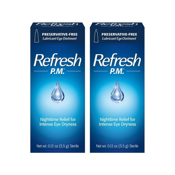 2 Pack - Refresh P.M. Lubricant Eye Ointment 0.12 oz (3.5 g) Each