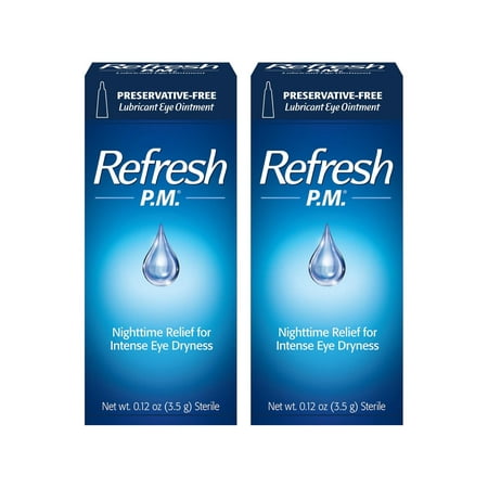 2 Pack - Refresh P.M. Lubricant Eye Ointment 0.12 oz (3.5 g) Each