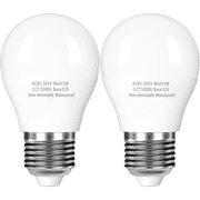 2-Pack Refrigerator Light Bulbs 40 Watt, 5000K Daylight White, Waterproof A15 LED Bulbs with E26 Base, Appliance Light Bulbs for Refrigerator, Non-dimmable