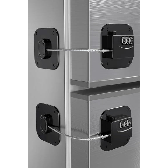 2 Pack Refrigerator Lock, Upgraded Child Safety Fridge Lock for Refrigerator, Cabinets and Drawers, Easy Install No Keys Needed