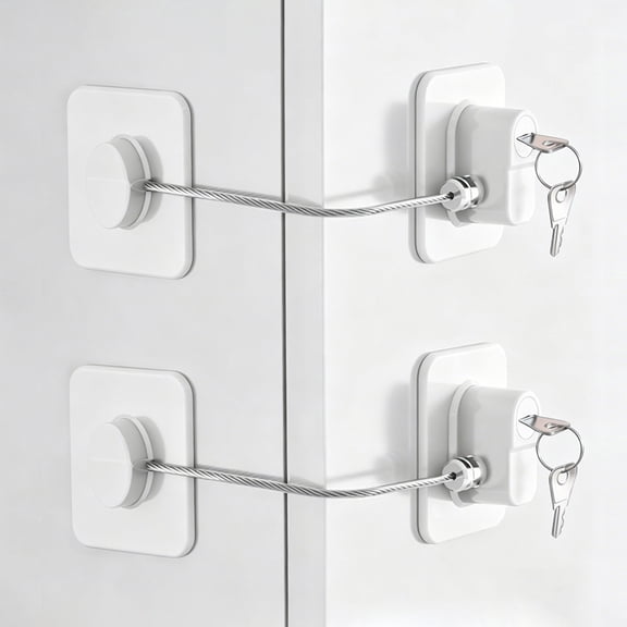 2 Pack Refrigerator Locks, Fridge Lock with Keys Freezer Lock Cabinets Locks for Freezer, Air Fryer, Cabinets, Drawers, Closets, Windows, Doors