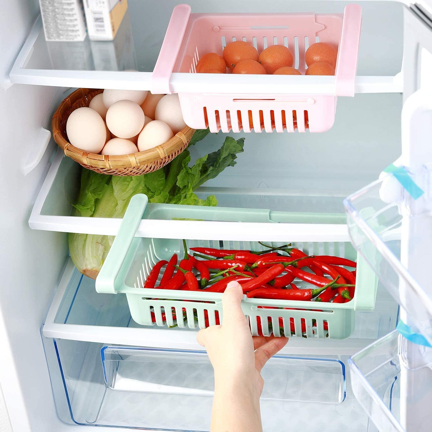 Set of 2 Plastic Kitchen Organizer - Brightroom Refrigerator Cabinet Storage