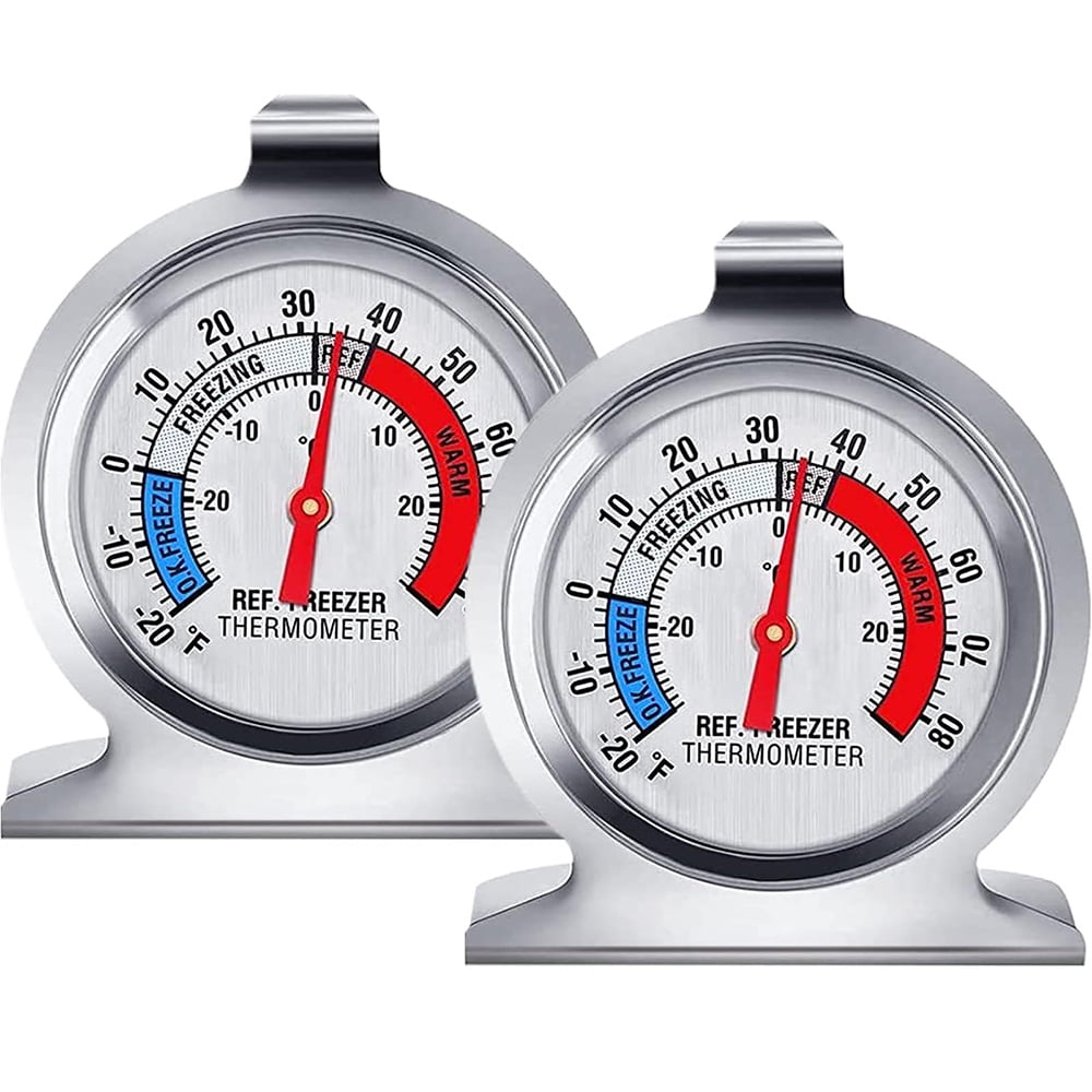 Xzngl Stainless Steel Refrigerator Thermometer Freezer Thermometer Frozen Thermometer Freezer Thermometer Thermometer, Size: 7.4