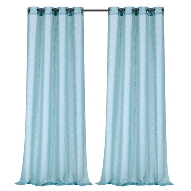 2 Pack: Regal Home Collections Semi Sheer Metallic Trellis Quatrefoil Grommet Top Pastel Colored Curtains - Assorted Colors