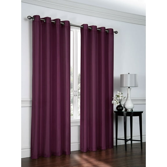 2 Pack: Regal Home Collections Ultra Luxurious Semi Sheer Shimmer Grommet Top Curtain Panels - Purple