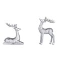 thumbnail image 1 of 2-Pack Reindeer Statues for Christmas Decor, Resin Elk Figurines Set with Sitting & Standing Poses, Mini Deer Sculpture for Xmas Tabletop, Home, Office, and Holiday Party Decoration Ornament, 1 of 7