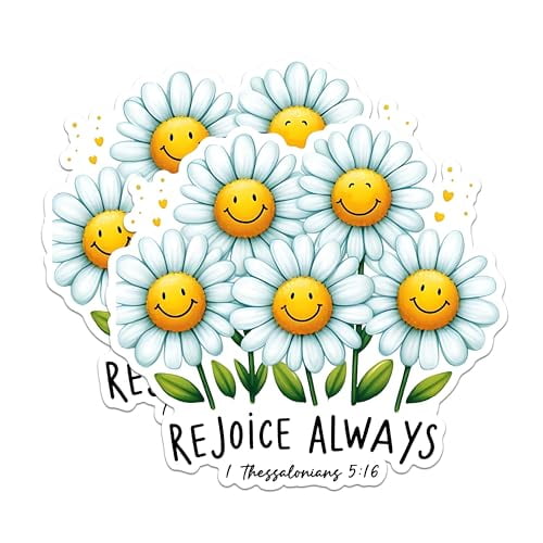 (2 Pack) Rejoice Always Flower Magnets - Smile Inspirational Magnets - Uplifting Floral Magnets- 5" On Longest Side - for Fridges, Toolboxes, Cars - Made in USA - MAG2829