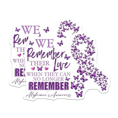 (2 Pack) We Remember Their Love Magnet - Support and Memory Butterfly Decor - 5" On Longest Side - Sticks to Smooth Flat Surfaces - Made in USA - MAG9789