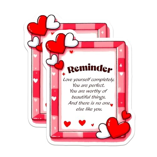 (2 Pack) Reminder Magnets - Love Yourself Decoration - Inspirational Quotes - Heartfelt Messages - Home and Office Decor - 5" On Longest Side - for Cars, Fridges, Toolboxes - Made in USA - MAG8331