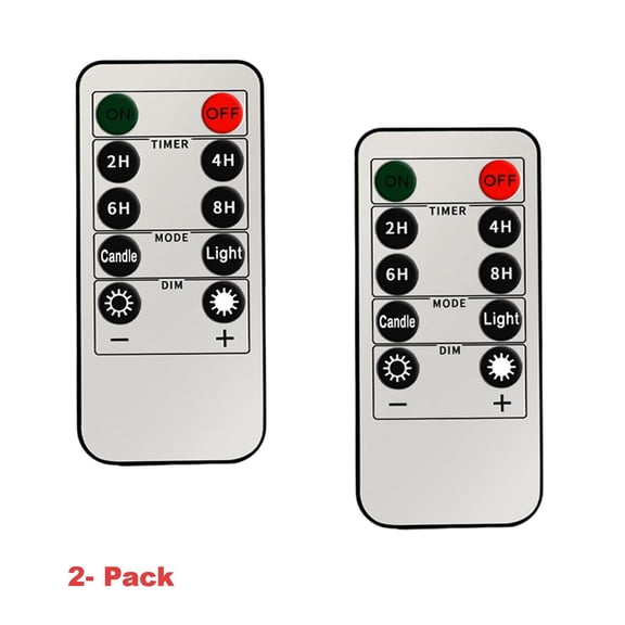 2 Pack Remote Control for LED Electronic Candle, Wireless Controller for Simulated Flameless Tea Light, Compact One-Button Design