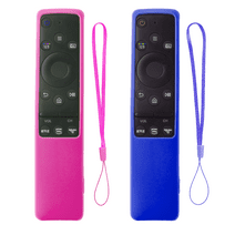 2 Pack Remote Cover for Samsung, Silicone Protective Case for Samsung Smart TV Remote Controller BN59 Series Shockproof Anti-Slip Remote Case Holder Silicone Cover Protector (Blue & Pink)