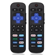 [2 Pack] Remote for Roku TV, 8 Shortcut Keys, Universal for TCL Hisense Onn Sharp Philips Element Westinghouse Insignia Hitachi Branded Smart Roku TVs