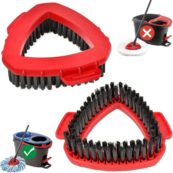 2 Pack Replace Spin Mop Scrub Brush Head, Replacement Scrubber Mop Head for O Cedar Spin Mop 2 Tank System, Shower Floor Scrubber, Hard Bristle Cleaning Brush for Bathroom Kitchen Tile