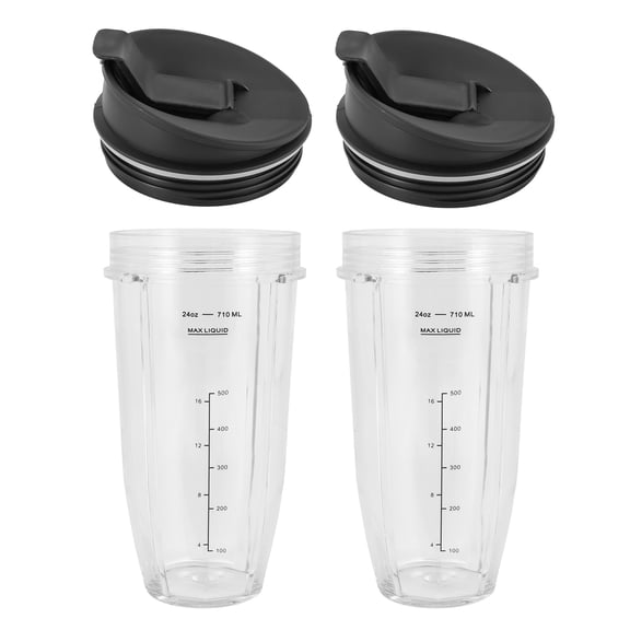2 Pack Replacement 24Oz Cup with Spout Lid for Auto IQ Series Blenders with BL450/BL454/BL456/BL480/BL481