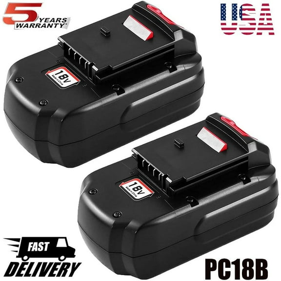 2 Pack Replacement 4.8Ah 18V PC18B Ni-Mh Compatible with Porter Cable 18V Battery PC18B-2 PCC489N PC18BLEX for Cordless Power Tools