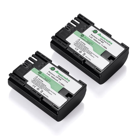 2-Pack Replacement Battery LP-E6 for Canon EOS 80D 6D 7D 70D 60D 5D Mark III