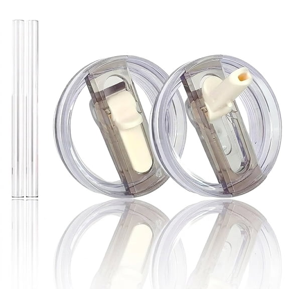 2-Pack Replacement Cup Lid for Stanley 40 oz Flip Straw Tumbler Cover, Leakproof & No-Spill, Reusable Dustproof