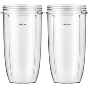 2-Pack Replacement Cups 32oz for Nutribullet 600W 900W - Odorless & Simplified Cleanup