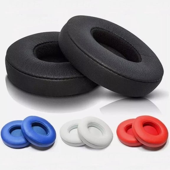 2-Pack Replacement Ear Pads for Beats Solo 2 / Solo 3, Memory Foam Cushions Compatible with Beats by Dr. Dre Solo2 & Solo3 Wired Wireless Headphones