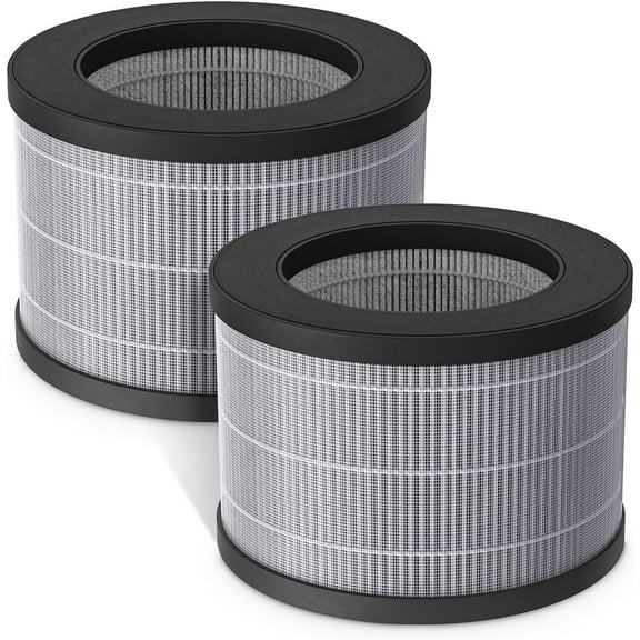 2 Pack MK01 & MK06 True HEPA Replacement Filter, Replacement for AROEVE MK01 & MK06, ToLife TZ-K1, Kloudi DH-JH01 Air Purifier, 4-in-1 Air Filter for Smoke Removal Version