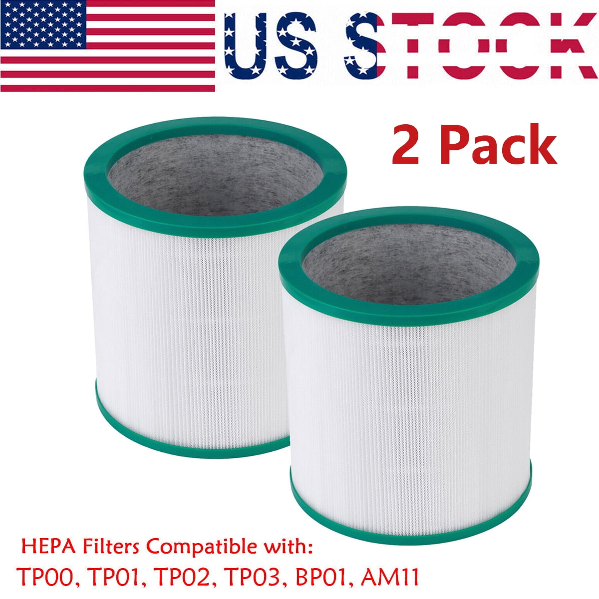 2 Pack Replacement Filter for Dyson Tower Fan Air Purifier TP01 TP02 TP03 AM11 BP01