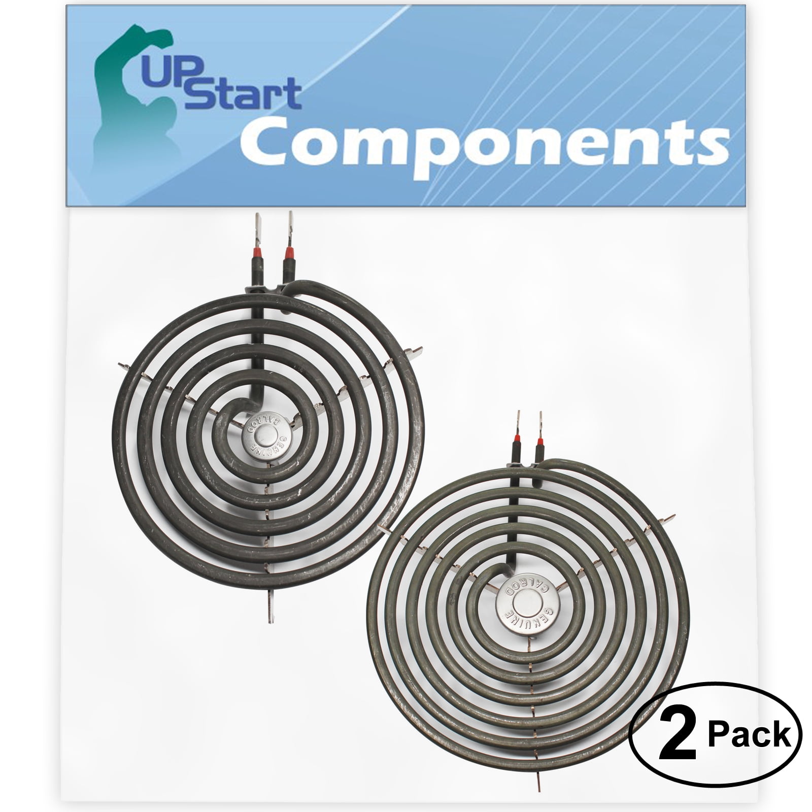 2-Pack Replacement for General Electric JP385 9T1WH 8 inch 6 Turns & 6 inch 5 Turns Surface Burner Elements - Compatible with General Electric WB30M1 & WB30M2 Heating Element for Range