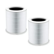 2 Pack Replacement H13 HEPA Air Purifier Filter for DR.J Professional Air Purifier 1800 sq. ft, 4-Stage filter with Activated Carbon,White