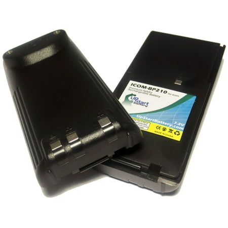 2-Pack Replacement Icom BP-210 Battery for Icom IC-V8, IC-V82, IC-A6, IC-A24, IC-T3H, IC-A6E, IC-F3GS, IC-F11 Two-way Radios (1600mAh, 7.2V NI-MH)