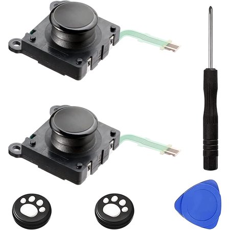 2-Pack Replacement Joystick Button 3D Rocker Analog ThumbStick Replacement for PSV 2000 PS Vita 2000 2001 Black