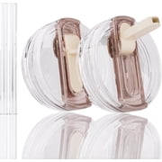 2 Pack Replacement Lid for Stanley 40 oz Quencher H2.0 & ProTour, Flip Straw Tumbler Lid for Stanley Cup, Leakproof, No Spill & Easy to Use Reusable Tumbler Cover Cream