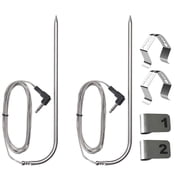 JZW-Shop 2-Pack Replacement Meat Probe for Pit Boss Pellet Grill, 3.5mm Plug Thermometer with Clips & Tags