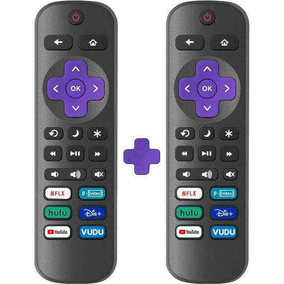 2 Pack Replacement Remote Control Only for Roku TV, Compatible with TCL Roku/Hisense Roku/Onn Series Smart TVs (Not Stick, Box or Speaker)