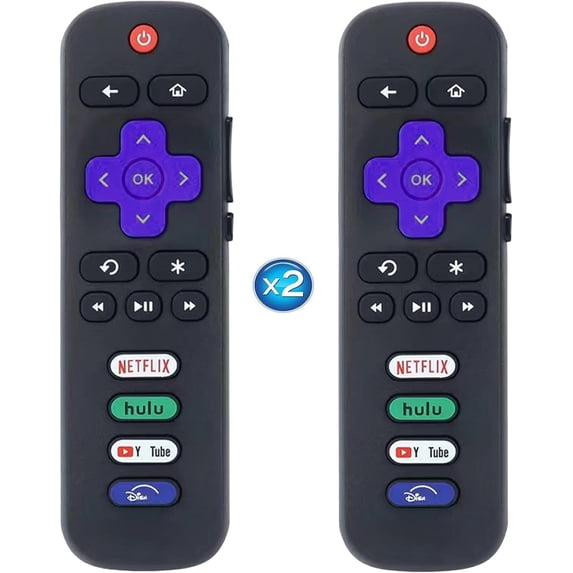 2 - Pack Replacement Remote Control for Roku - TV, Compatible with Roku Smart TV, Infrared Remotes for TCL/Hisense/Sharp/Philips/Onn/Element/Insignia Roku-TV (Not for Stick and Box or Speaker)