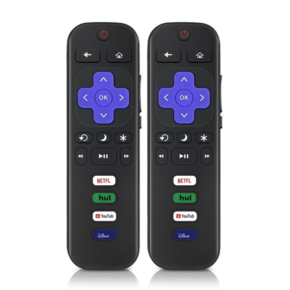 (Pack of 2) Replacement Remote Control Only for Roku TV, Compatible for TCL Roku/Hisense Roku/Onn Roku/Sharp Roku/Element Roku/Westinghouse Roku/Philips Roku Smart TVs (Not for Roku Stick and Box)