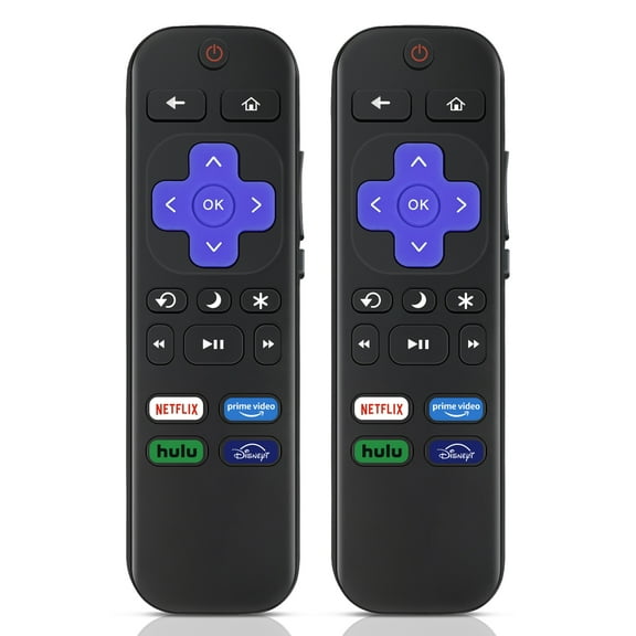 (2 Pack) Replacement Remote Control for Roku TV - Compatible with TCL/Hisense/Onn/Philips Roku Smart TVs, No Pairing Needed (Not for Roku Stick/Box/Players)