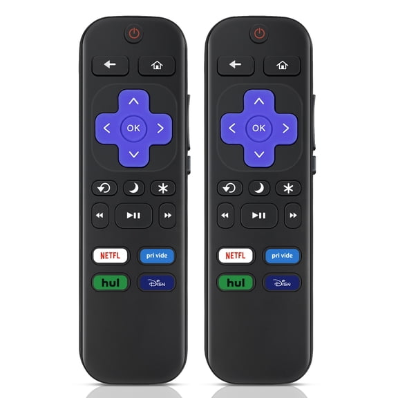 (2 Pack) Replacement Remote Control Compatible with Roku TV - Compatible with TCL/Hisense/Onn/Philips Roku Smart TVs, No Pairing Needed (Not for Roku Stick/Box/Players)