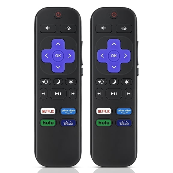 (2 Pack) Replacement Remote Control for Roku TV - Compatible with TCL Hisense Onn Philips Sharp Westinghouse JVC RCA Hitachi SANYO Element Roku Smart Television
