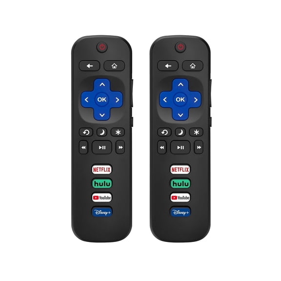 [2 Pack] Replacement Remote Control for Roku TV - Compatible with TCL Hisense Onn Philips Sharp Westinghouse JVC RCA Hitachi SANYO Element Roku Smart Television