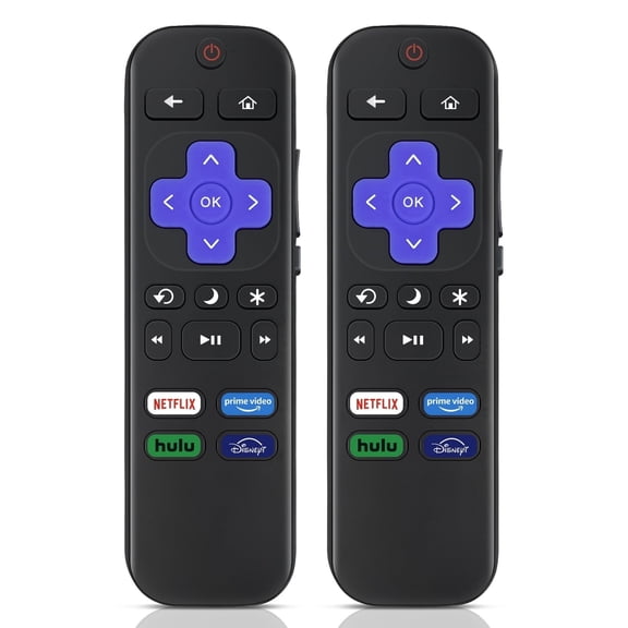 (2 Pack) Replacement Remote Control for Roku TV - Compatible with TCL Hisense Onn Philips Sharp Westinghouse JVC RCA Hitachi SANYO Element Roku Smart Television