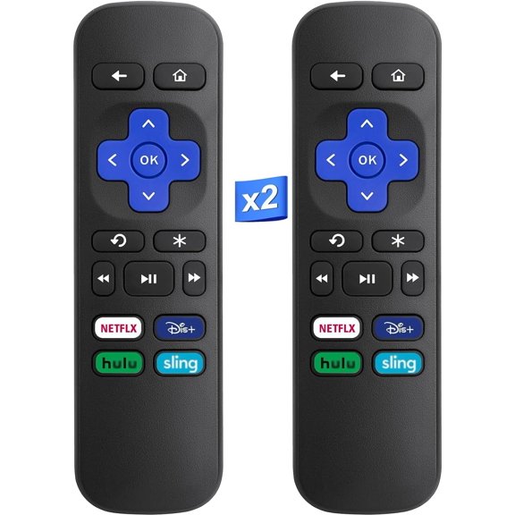 2 Pack Replacement Remote Control for Roku Box Express Player Premiere for R0KU 1 2 3 4 (HD LT XS XD XDS)NOT for RokuTV or RokuStick