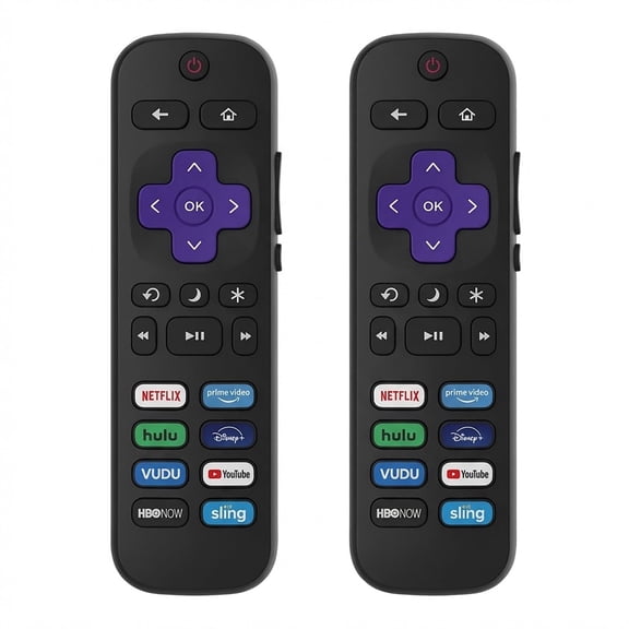 2-Pack Replacement Remote Control for Roku TV8-Button Simple Remote, No Pairing Needed (Not for Roku Stick or Box)