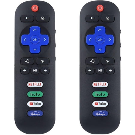 [2-Pack] Replacement Remote Control for Roku TV — Compatible with Roku TV Sets — Features Reverse Polarity Protection