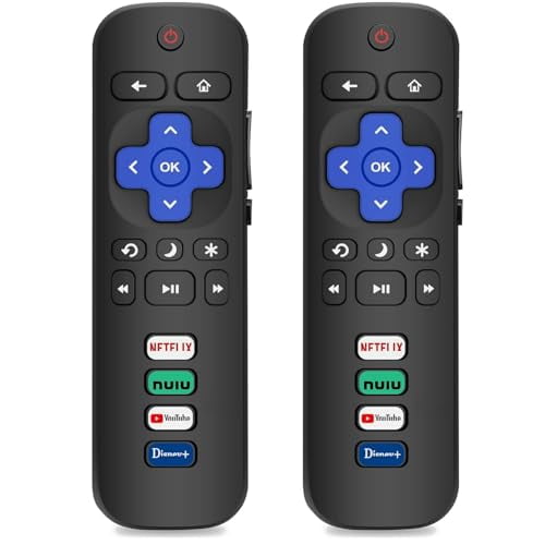 2 Pack Replacement Remote Controls for Roku TV,Compatible with TCL/Hisense/Sharp/Philips/Onn/Element Roku TV (Not for Roku Stick,Box or Speaker)