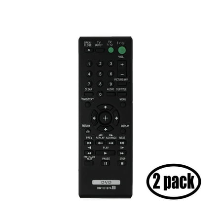 2 Pack Replacement Sony RMT-D197A DVD Player Remote Control for Sony DVP-SR510 DVD Player