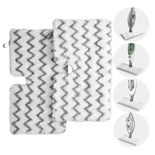 2 Pack Replacement Shark Steam Mop Pads with Scrub Strips, Wet/Dry Floor Steamer Accessories